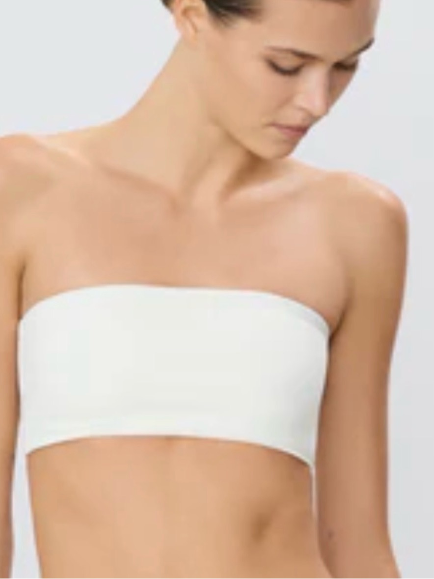 Eterne White Strapless Bikini Top